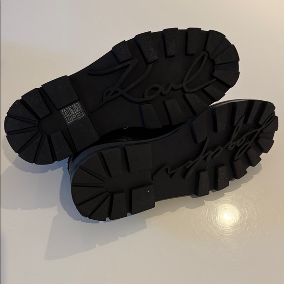 Karl Lagerfeld Black Platform Loafers - Picture 11 of 11